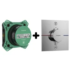 Термостат прихованого монтажу 2 функції із прихованою частиною HANSGROHE SHOWER SELECT DEL 15572000+01500180