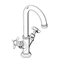 Змішувач для раковини AXOR MONTREUX 16502000, з 2 рукоятками