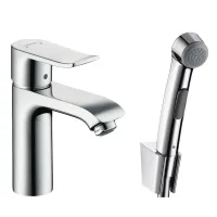 Змішувач для раковини з гігієнічним душем і зливний клапан HANSGROHE METRIS 31285000