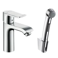 Змішувач для раковини з гігієнічним душем і зливний клапан HANSGROHE METRIS 31285000