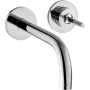 Змішувач для раковини AXOR UNO 38116000, одноважільний, настінний, з виливом 225 мм, з окремими розетками