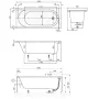 Ванна акрилова VILLEROY & BOCH O.NOVO UBA160CAS2V-01, 160x70, прямокутна, білий