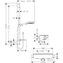 Душовий набір HANSGROHE ECOSTAT COMBI RAINDANCE SELECT 27039400, хром з білим