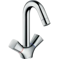 Змішувач для раковини з двома рукоятками і донним клапаном HANSGROHE LOGIS 71222000
