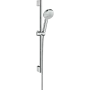 Душовий набір із душовою штангою HANSGROHE CROMETTA 26652400, хром з білим