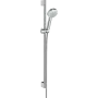 Душовий набір із душовою штангою HANSGROHE CROMETTA 26658400, хром з білим
