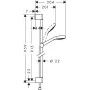 Душовий набір HANSGROHE CROMA SELECT 26572400, хром з білим