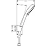 Душовий набір із душовим шлангом HANSGROHE CROMETTA 26666400, хром з білим