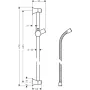 Штанга для душу зі шлангом для душу HANSGROHE UNICA 27617000