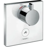 Термостат для душу з окремим виводом для ручного душу скляний HANSGROHE SHOWERSELECT 15735400, білий