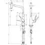 Змішувач для кухонної мийки HANSGROHE METRIS SELECT 14884800, нержавіюча сталь