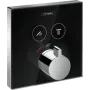 Термостат для двох споживачів скляний HANSGROHE SHOWERSELECT 15738600, чорний