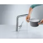 Змішувач для кухонної мийки з високим виливом HANSGROHE METRIS SELECT 14883800, нержавіюча сталь