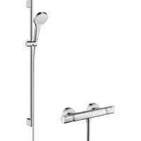Душовий комплект з термостатом і штангою HANSGROHE CROMA SELECT 27014400, хром з білим