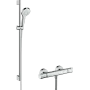 Душовий комплект з термостатом і штангою HANSGROHE CROMA SELECT 27014400, хром з білим