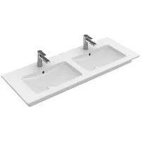 Умивальник накладний подвійний VILLEROY & BOCH VENTICELLO 4111DL01, 130x50, білий