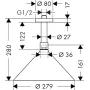 Верхній душ 240 2jet AXOR SHOWERS FRONT 26022000, зі стельовим підключенням