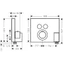 Термостат для 2 споживачів AXOR SHOWER SELECT 36712000, прихованого монтажу, квадратний, зі шланговим підключенням і тримачем душа