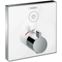 Термостат для одного споживача скляний HANSGROHE SHOWERSELECT 15737400, хром з білим