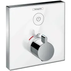 Термостат для одного споживача скляний HANSGROHE SHOWERSELECT 15737400, хром з білим