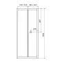 Двері душові EGER BIFOLD 599-163-80(h), 80 см