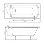 Ванна акрилова ROCA LINEA 150x70 A24T010000 з ніжками