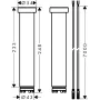 Подовження AXOR SHOWER SOLUTIONS 13603000, 230 мм, для стельового під'єднання ShowerHeaven 1200/300 4jet