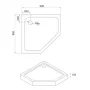 Душовий піддон акриловий п'ятикутний EGER Talány 90x90 599-555/2