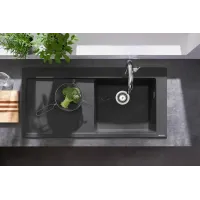 Мийка для кухні з сушаркою зліва HANSGROHE S51 43314170, чорни матовий