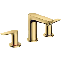 Змішувач на три отвори з донним клапаном HANSGROHE TALIS E 71733990, золото глянсовий