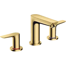 Змішувач на три отвори з донним клапаном HANSGROHE TALIS E 71733990, золото глянсовий