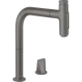 Змішувач для кухонної мийки з висувним душем HANSGROHE METRIS 73818340, чорний матовий хром