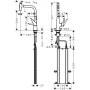 Змішувач для кухонної мийки з висувним душем HANSGROHE TALIS SELECT M51 73867800, нержавіюча сталь