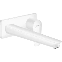 Змішувач для раковини настінний з довгим виливом HANSGROHE TALIS E 71734700, білий матовий