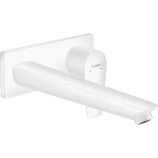 Змішувач для раковини настінний з довгим виливом HANSGROHE TALIS E 71734700, білий матовий