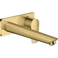 Змішувач для раковини настінний з довгим виливом HANSGROHE TALIS E 71734990, золото глянсовий