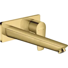 Змішувач для раковини настінний з довгим виливом HANSGROHE TALIS E 71734990, золото глянсовий