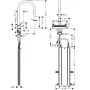 Змішувач для кухонної мийки з висувним душем HANSGROHE AQUNO SELECT M81 73831800, нержавіюча сталь