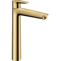 Змішувач для раковини з високим виливом і донним клапаном HANSGROHE TALIS E 71716990, золото глянсовий