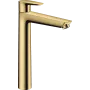 Змішувач для раковини з високим виливом і донним клапаном HANSGROHE TALIS E 71716990, золото глянсовий