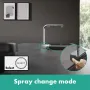 Змішувач для кухні з висувним виливом HANSGROHE AQUNO SELECT 73830800, сріблястий
