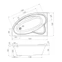 Ванна акрилова IMPRESE LORETA 160x105 L LOREТA160 L