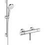 Душовий комплект з термостатом і штангою HANSGROHE CROMA SELECT 27013400, хром з білим