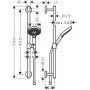 Душовий набір HANSGROHE RAINDANCE SELECT 26321400, хром з білим
