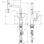 Змішувач для кухонної мийки HANSGROHE METRIS SELECT 14857800, нержавіюча сталь