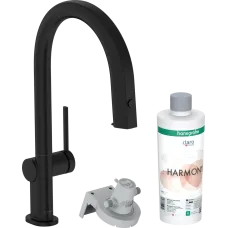 Змішувач для кухонної мийки HANSGROHE AQITTURA M91 76800670, чорний матовий