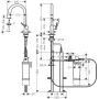 Змішувач для кухонної мийки HANSGROHE AQITTURA M91 76800670, чорний матовий