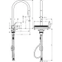 Змішувач для кухонної мийки з висувним душем HANSGROHE AQUNO SELECT M81 73837800, нержавіюча сталь