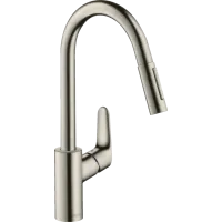 Змішувач для кухонної мийки з висувним душем HANSGROHE FOCUS M41 73880800, нержавіюча сталь
