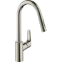 Змішувач для кухонної мийки з висувним душем HANSGROHE FOCUS M41 73880800, нержавіюча сталь